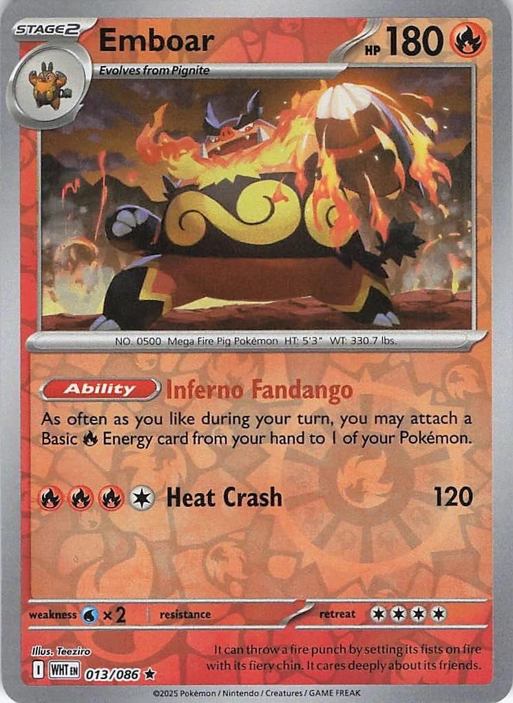 White Flare Emboar [Reverse] Pokémon card